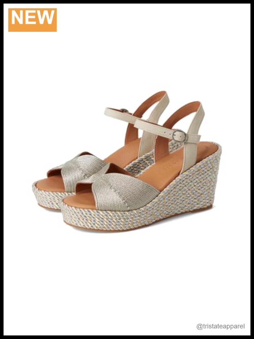 Leather Wedge Sandals with Buckle, Open Toe